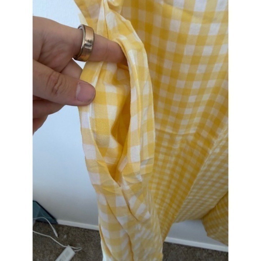chouyatou Women's Plaid Maxi Tank Dress with Pockets Yellow Plaid Size XL – NWT - Picture 4 of 5